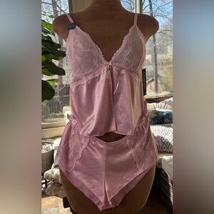 Tahari Chalk Pink Lace Satin Camisole & Short Set | NWT